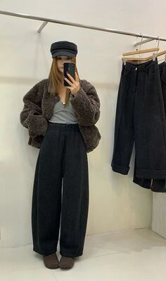 LT-莳蔻1395#松紧腰毛呢气球裤加厚休闲裤女蓝田莳蔻正品加绒