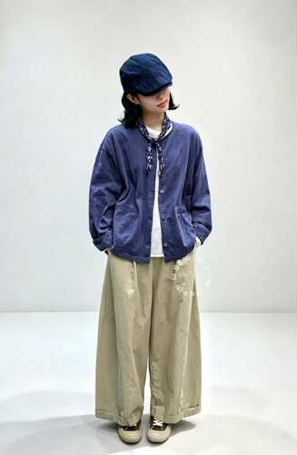 ED.88173秋季砂洗纯棉配花边设计长袖外套女上衣简约大气纽扣外搭