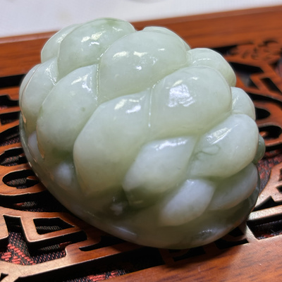 天然岫玉老油翠飘绿花富甲一方手把件底细料油富甲天下正品包邮