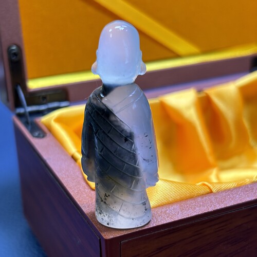 天然岫玉水墨丹青无相佛小摆件悟道佛正品包邮保真