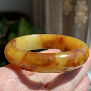 天然岫玉辽阳花玉红血管手镯54口径越戴越红正品包邮保真