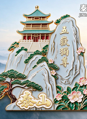 泰山文创金属冰箱贴旅游纪念品