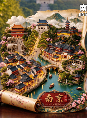 南京景点金属冰箱贴旅游纪念品