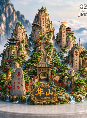 华山创意旅游纪念品金属冰箱贴