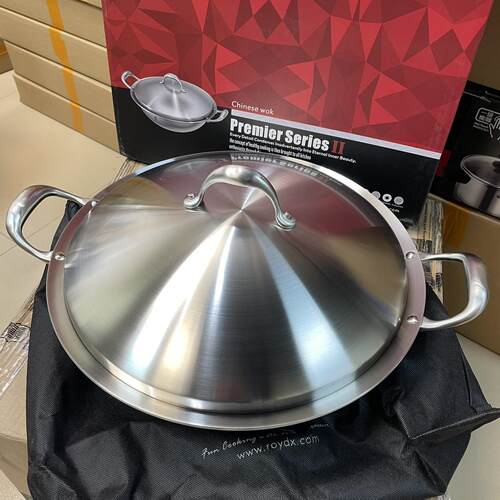 牛货！36cm五层钢宽边大炒锅