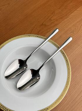 店主zui爱款！lucuku304 不锈钢棒料桃心西餐主餐勺吃饭喝汤餐更