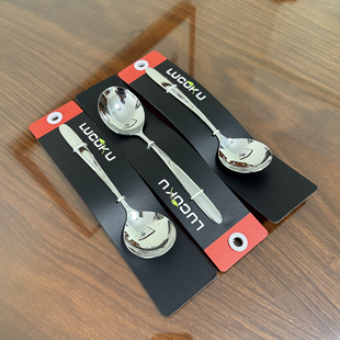 店主自用!lucuku路卡酷304不锈钢圆头餐勺西餐餐更家用吃饭喝汤勺