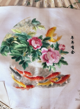 苏绣成品纯手工刺绣绣花片真丝老绣片布贴
