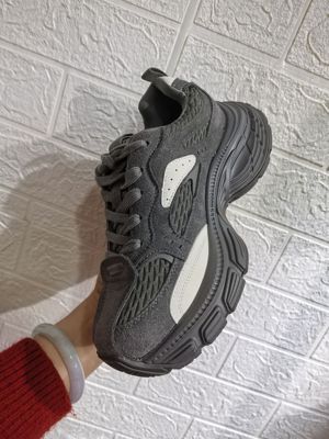 安妮黑豹2025新款厚底增高老爹鞋女款透气网面休闲运动女鞋学生