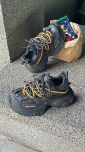 安妮黑豹2025新款女鞋厚底增高小白鞋潮网面透气女士运动鞋休闲鞋