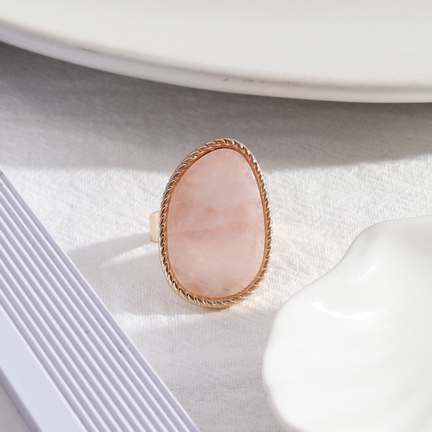 欧美风饰品 粉晶石几何形气质时尚百搭简约戒指 可开口调节戒指,饰品/流行首饰/时尚饰品新,戒指/指环,淘宝优惠券,粉丝福利购,淘宝优惠卷