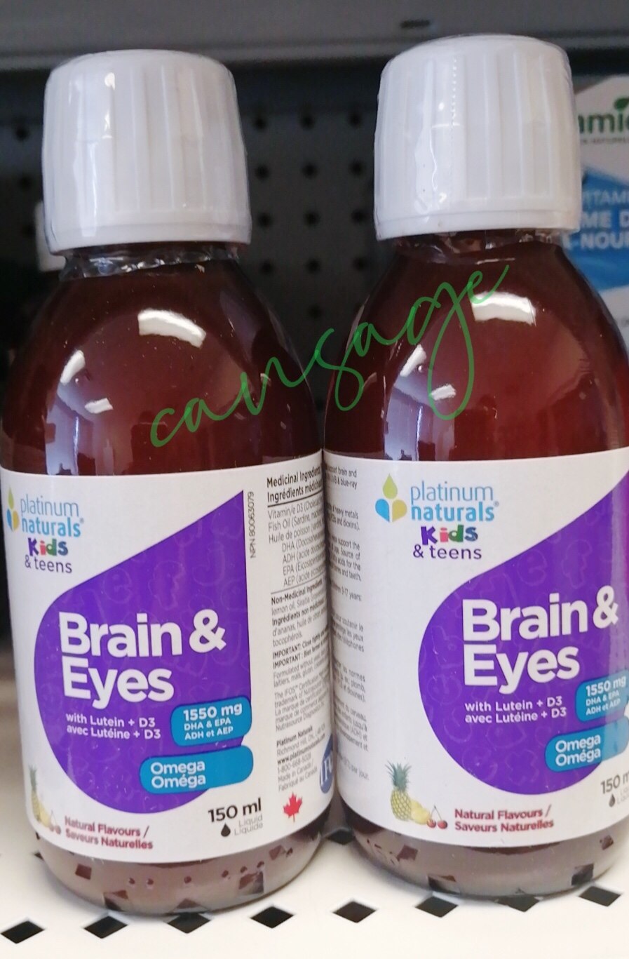 代购 platinum naturals白金儿童鱼油dha叶黄素口服液 150ml