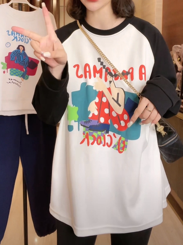 【送运费险】插肩袖波点女孩长袖
