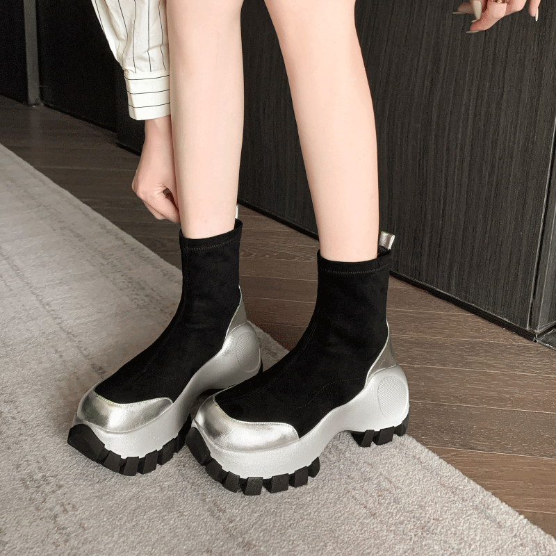 厚底增高秋冬季2024年新款短靴