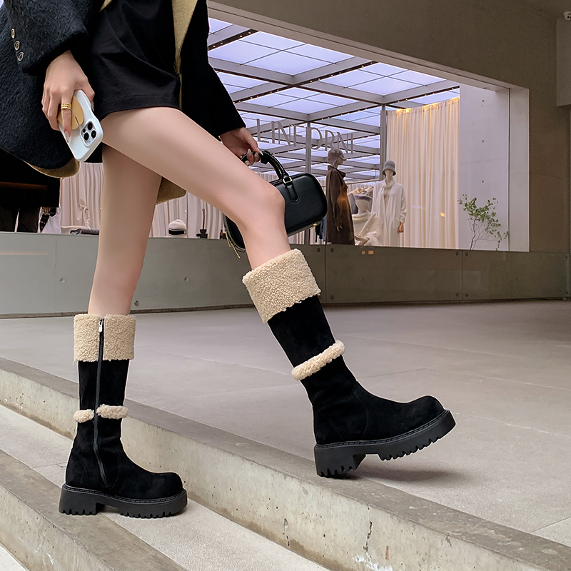 美拉德风东北雪地靴2024冬季新款