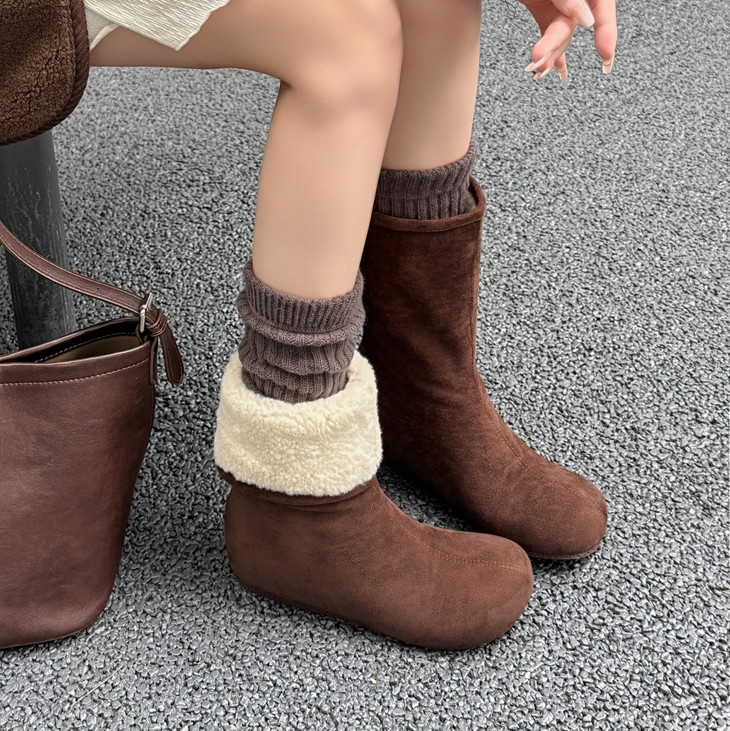 4cm内增高两穿保暖雪地靴女