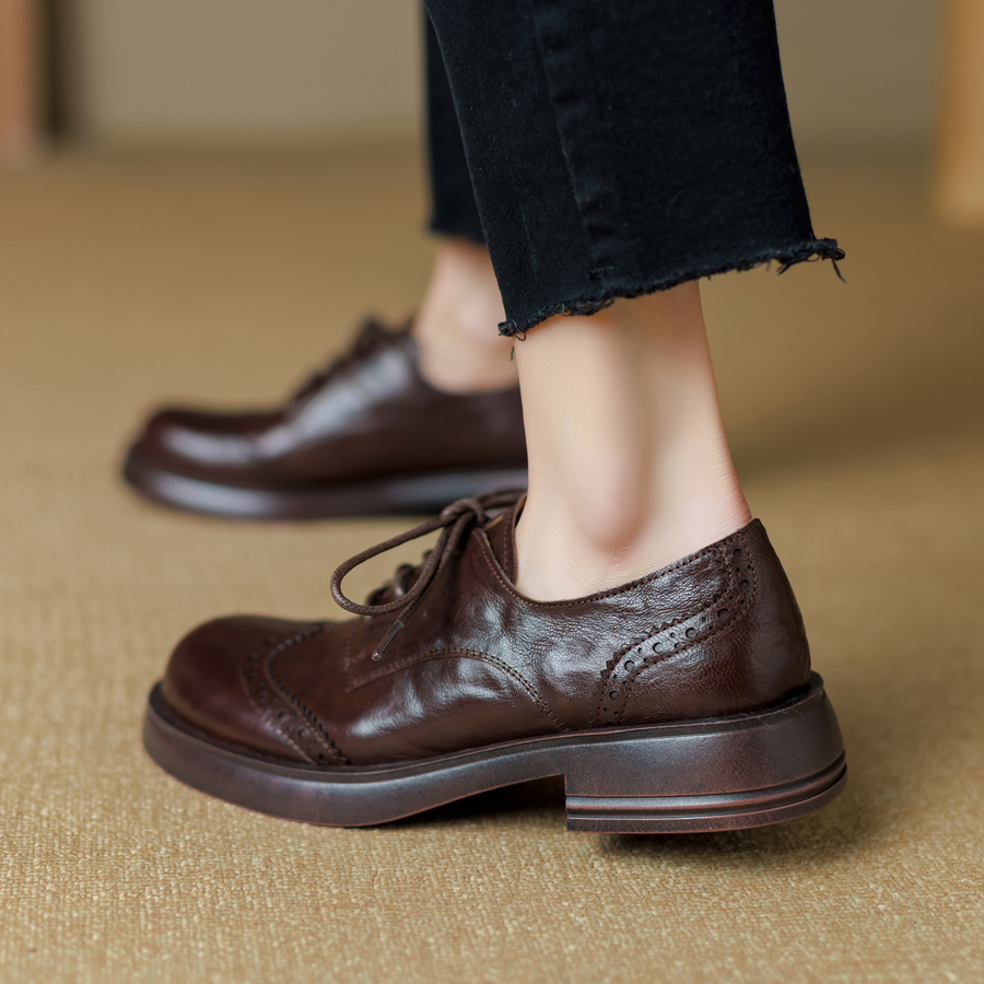 厚底轻奢优雅复古系带深口单鞋