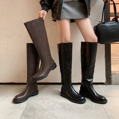 冬季宽筒显瘦修饰腿型高筒长筒靴