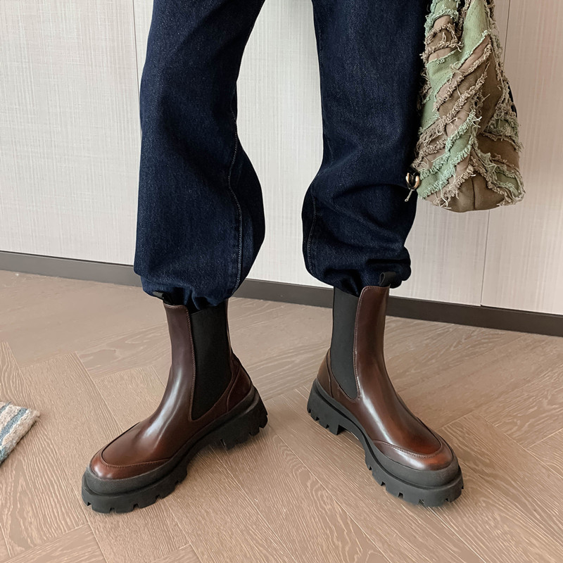 马丁靴女英伦风厚底切尔西靴