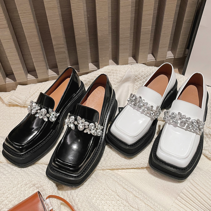 懒人鞋一脚蹬英伦风jk小皮鞋子