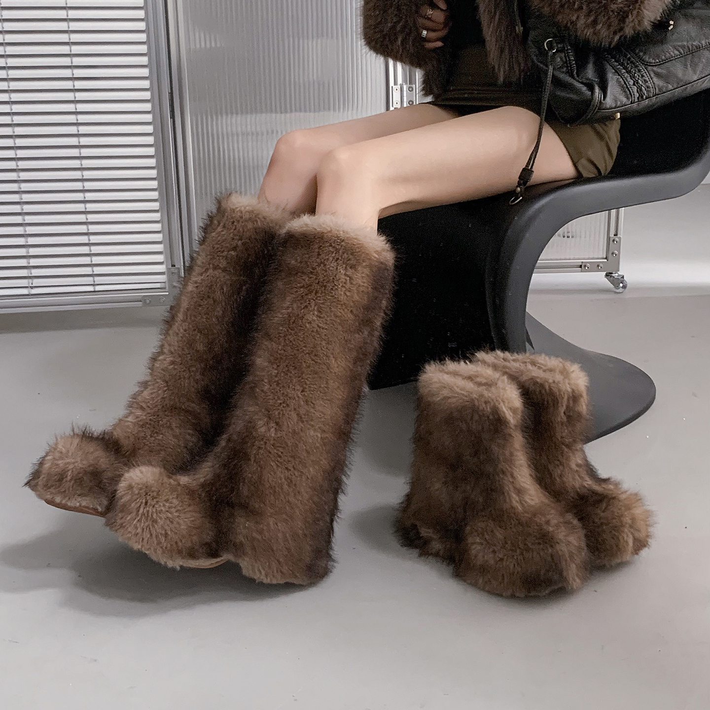 8.5cm内增高厚底雪地靴女