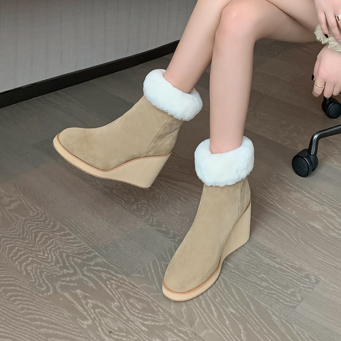 7cm厚底坡跟雪地靴女冬两穿