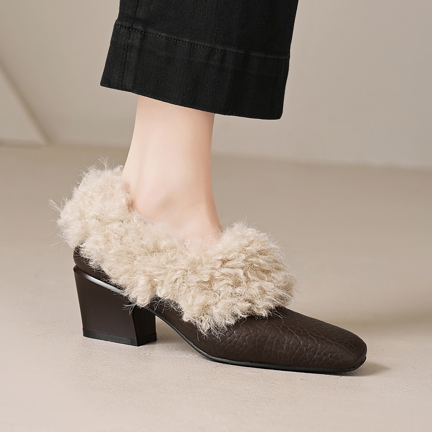 真皮加绒保暖单鞋玛丽珍小皮鞋