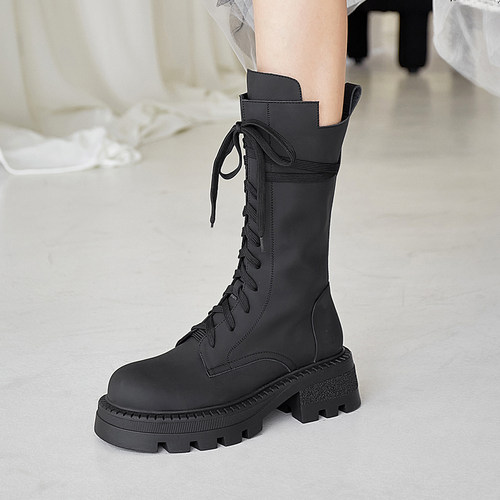 显瘦真皮马丁靴女秋冬加绒保暖