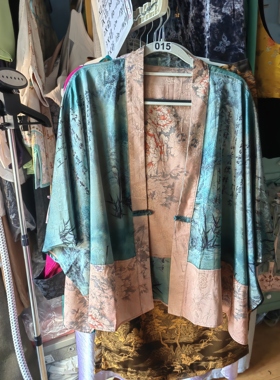 罗绮者新中式国风重工刺绣外套女高级感气质名媛上衣黑色圆领外套