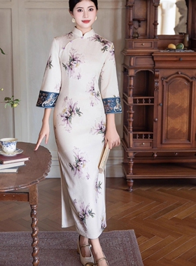 罗绮者精品系列青花瓷新中式国风改良旗袍连衣裙女高级感气质收腰