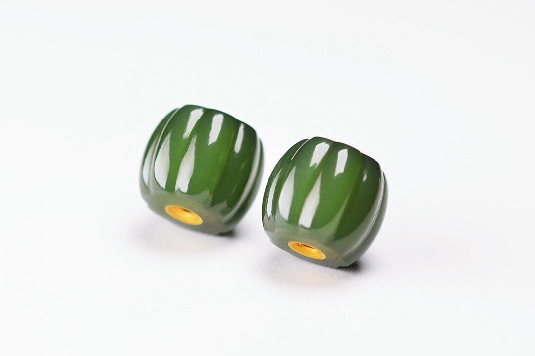 亦石出品·碧玉果绿·瓜珠致配款9mm款
