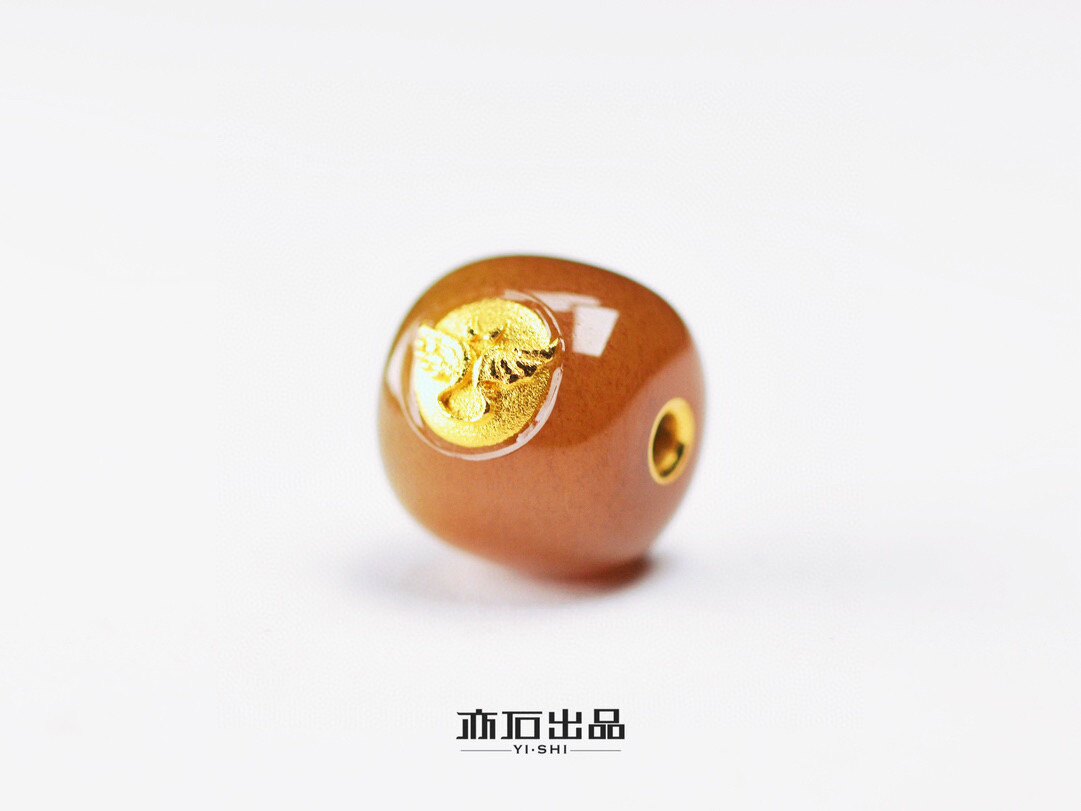 亦石出品·蜜糖系列老型珠·10.5mm金翼款