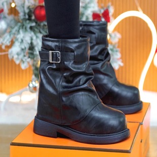 小个子9cm美拉德英伦裤 百搭增高显瘦机车靴子 管短靴2025秋冬新款
