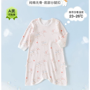 兔兔妈精选婴儿秋季纯棉连体睡裙男女宝宝新生儿全棉婴儿服秋装