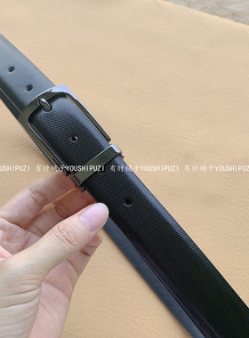 考集男牛皮商务黑扣皮带