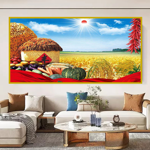 餐厅装饰画五谷丰登玉米风景画丰收稻田金色田园壁画蔬果旺宅装饰