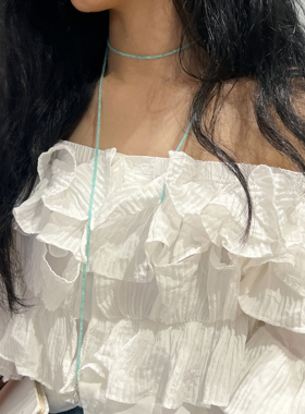 极光以南天然天河石款锁骨链小众设计感高级轻奢颈链长项链首饰女