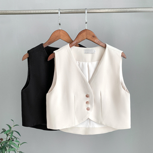 小香风马甲女款春秋新款小个子短款小背心西装小马夹外搭时尚外穿