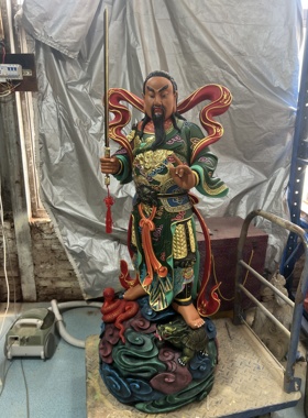 玄天上帝木雕神像武当山真武大帝像香樟木雕定制玄武祖师爷祖师