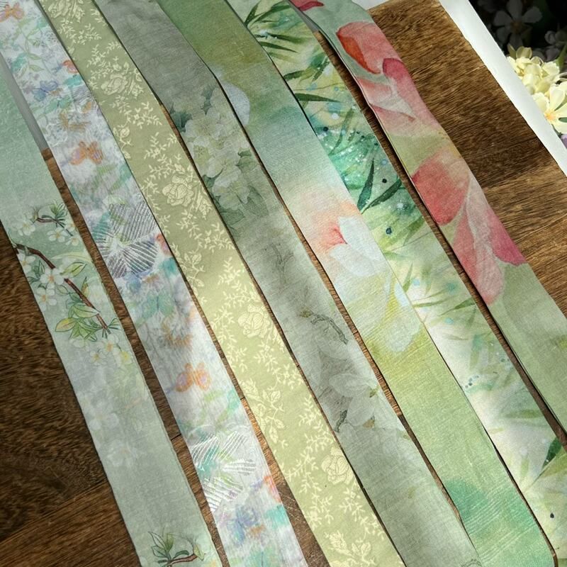 云深雾浅 原创百搭绿色系汉服印花发带古风发绳马尾绑带头饰发饰图片