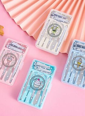 网红卡通不锈钢指甲剪套装七件套修脚刀美容钳美甲修甲指甲刀全套