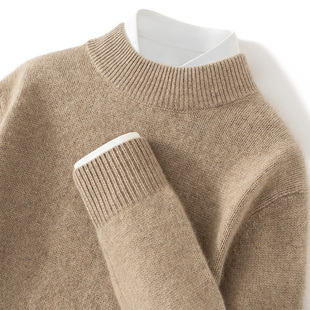 重磅五针四股加厚山羊绒衫男半高领毛衣休闲针织羊毛衫500-540克