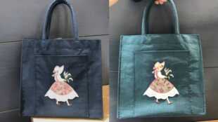 韩国东大门代购休闲手提包单肩包花裙包刺绣布艺收纳包宽29cm高26