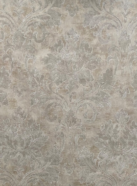 wallquest美国进口纯纸欧式乡村复古大马士革暗花电视背景墙壁纸