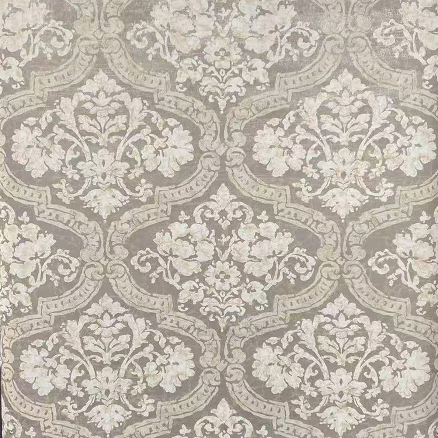 美国约克进口欧式大马士革卧室客厅书房纯纸壁纸现货床头背景墙纸