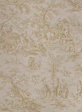 美国wallquest纯纸进口墙纸法式复古别墅人物高端背景墙壁纸