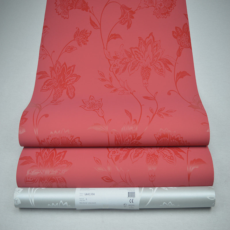 美国进口纯纸壁纸美式乡村新中式田园红色灰色影视墙沙发背景墙纸