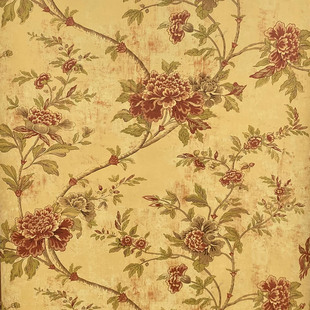 wallquest美国原装进口纯纸美式田园花法式简欧卧室壁纸高端墙纸