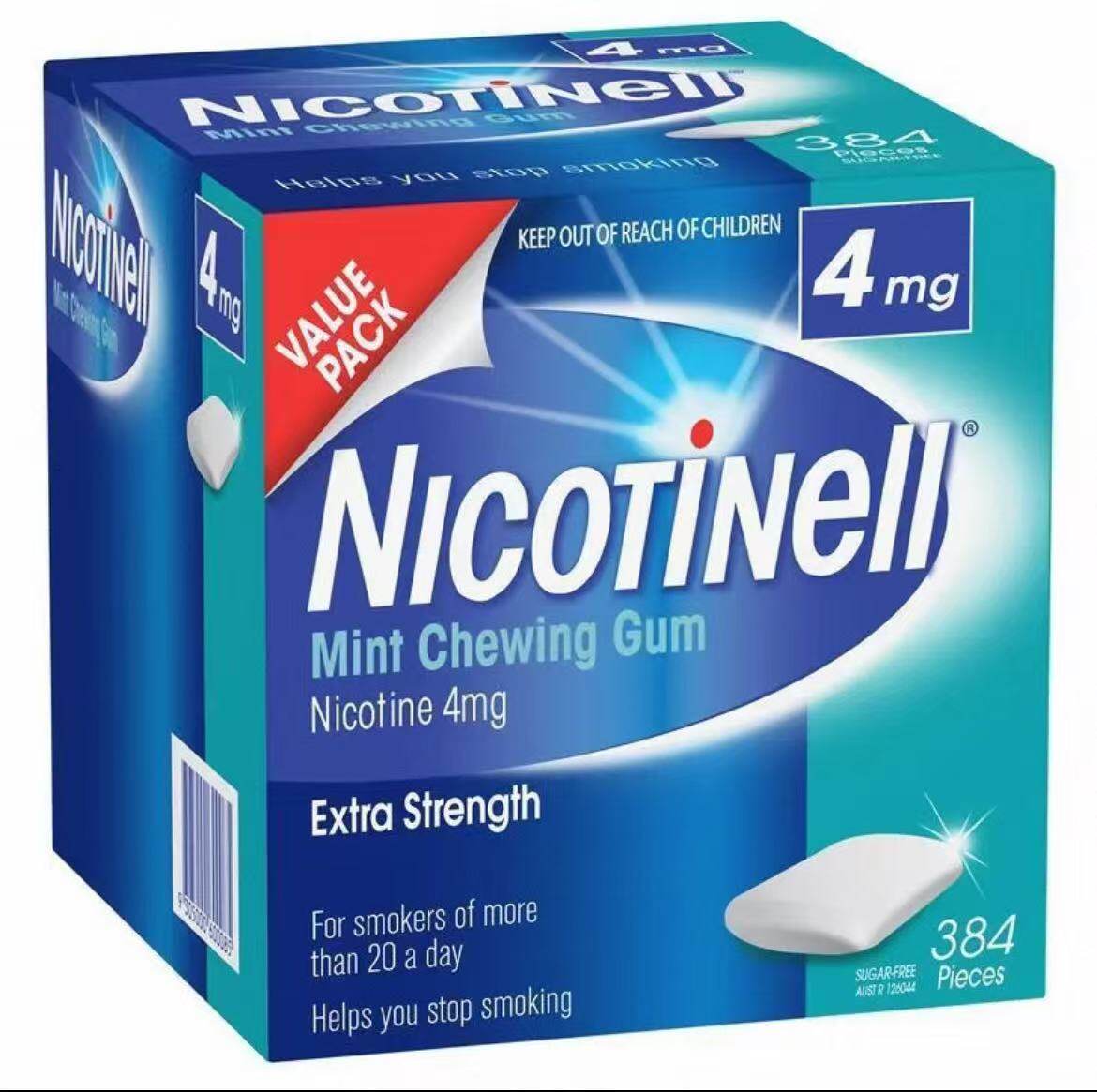 诺华Nicotinell戒烟口香糖水果味薄荷味戒烟神器戒烟零食4mg