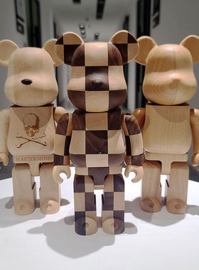 清仓福利 就百来个 bearbrick 纯实木 关节可动 积木熊暴力熊摆件
